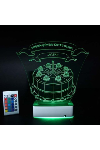 Kişiye Özel 3D Led Doğum Günü Pastası Lamba