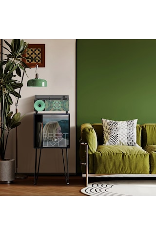 Fennessy İ5s Bluetooth Hoparlörlü 45w Hi-fi Işıklı Retro Pikap Plakçalar Turntable, Miracle National