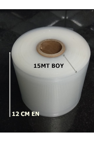 Rulo Tırtıklı Vakum Torbası Poşeti - 12 CM X 15 MT