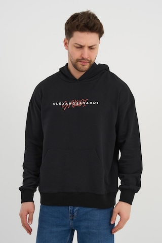 Alexander Gardi Alexandergardı Özel Unisex Baskılı Kapüşonlu Kanguru Cepli Sweatshirt Unx-0017602 Siyah