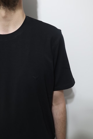 Santa Dmctekstil Erkek 2675 Düz Spor Kesim Rahat Kalıp Bisiklet Yaka Basic T-shirt Siyah