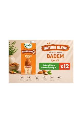 Bitkisel Badem Sütü 1 Lt X 12 Adet