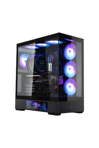Zalman P40 Ds Black Atx Mıd Tower Sıyah Kasa 2 X Usb 3.0, 1 X Usb Type-c,1 X Mikrofon, 1 X Kulaklık, 4x 120mm Argb Fan