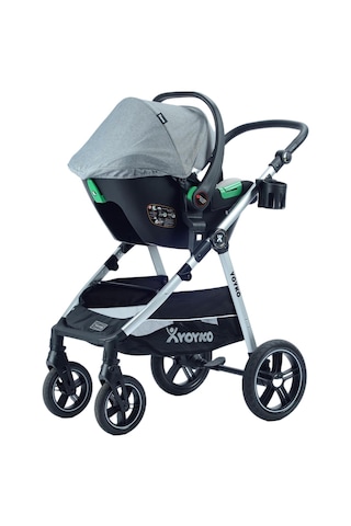 Yoyko Luxury İ-size Travel Sistem Bebek Arabası 3 İn 1 Gri Silver