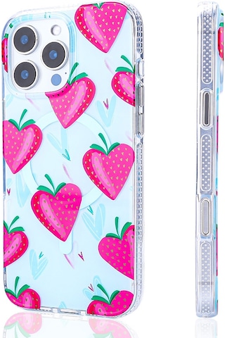Apple Uyumlu iPhone 12 Pro Kılıf M-safe Şarj Özellikli Zore Stilo Kapak Pembe-Mavi