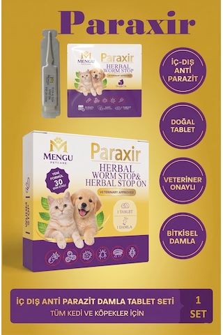Mengu Petcare Paraxir Kedi İç Dış Bitkisel Parazit İç Dış Damlası Köpek İç Dış Anti Parazit Bit Pire Kene Damla Seti Mengu Petcare Paraxir Kedi İç Dış Bitkisel Parazit İç Dış Damlası Köpek İç Dış Anti Parazit Bit Pire Kene Damla Seti