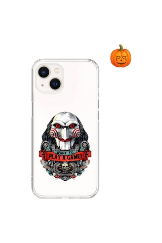 Dali Design Apple Uyumlu iPhone 14 Plus Şeffaf Kılıf Horror 7 Tasarımlı