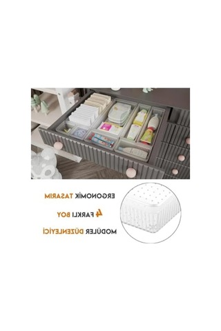 Şeffaf 8 Parça Bebek Çekmece Düzenleyici, Organize Edici Set 50cm
