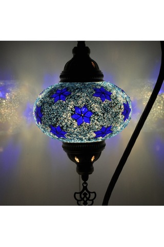 El Yapımı Dekoratif Sevgililer Günü Hediyesi Mozaik Lamba Mavi