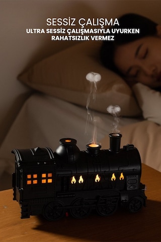 Hava Nemlendirici Tren Görünümlü Gece Lambası Koku Dağıtıcı Relax Aromaterapi Difüzör