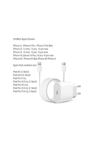 Apple Uyumlu iPhone 13 Şarj Aleti Ve Kablosu 20w Hızlı Pd Cihazı Mini Pro Max