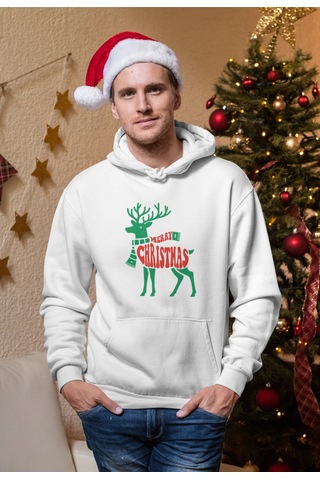 Stil X Yeni Yıl Baskılı Erkek Sweatshırt, Chrıstmas Temalı Beyaz-2