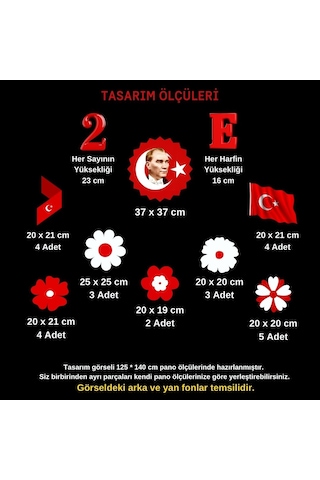 29 Ekim Cumhuriyet Bayramı Pano Süsü