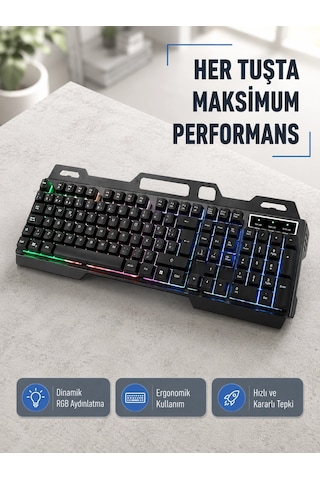 Maesko Rgb Aydınlatmalı Klavye Mouse Seti Usb Bağlantılı, Türkçe Q, Ayarlanabilir Dpı, Ergonomik Maesko Rgb Aydınlatmalı Klavye Mouse Seti Usb Bağlantılı, Türkçe Q, Ayarlanabilir Dpı, Ergonomik