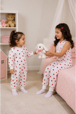 Babyhola Çıkarılabilir Kollu Fermuarlı Uyku Tulumu 1-8 Yaş Pazen 4 Mevsim 2701 Kırmızı