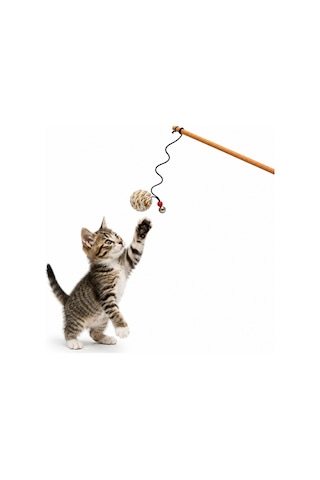 Kedi Oltası - Dawcat - İp Yumağı - Beyaz/gold