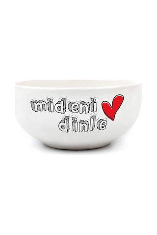 Mideni Dinle Krem Seramik Kase - Hediye Seramik Kase