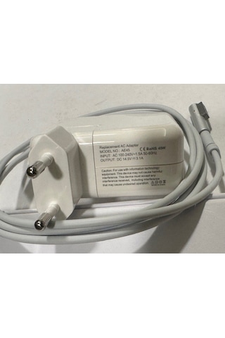 Apple Uyumlu MacBook L Uçlu 14.5 Volt 3.1 Amper Magsafe1 Adaptör 45 Watt Magsafe1 Adaptör