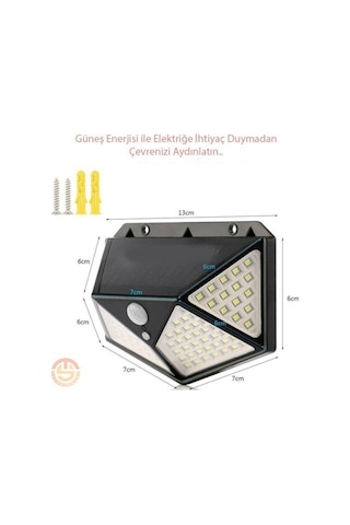 Solar Bahçe Aydınlatma Lambası 100 Led
