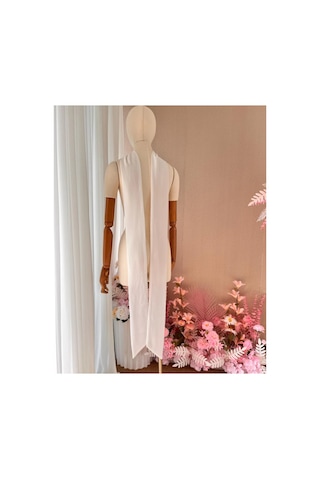 Ezni Atelier Beyaz Şifon 250 Cm Gelinlik Nişanlık Fuları Beyaz Beyaz