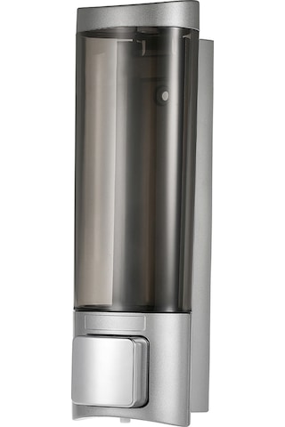 Hombey Duvar Tipi Tek Başlı El Sabunu Dağıtıcısı - Manuel Basma Özelliğiyle Banyo/ Mutfak Sabunluk - 200ml Kapasite, İki Yollu Monte Delme/ Yapıştırma - Gümüş Renkli Abs Malzeme Gümüş