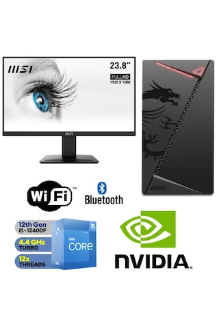 MSI i512 Core i5-12400F 16 GB 500 GB M.2 SSD 4 GB GT 730 24" W11P Masaüstü Bilgisayar