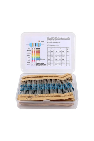 Kutulu 600 Parça Direnç Seti 10ohm / 1mohm 30 Farklı Tip 20şer Adet Metal Film Dip Direnç