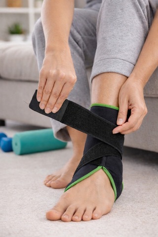 Çapraz Bantlı Ayak Bilekliği 8 Bandaj Sistemi Desteği Spor Bileklik Siyah