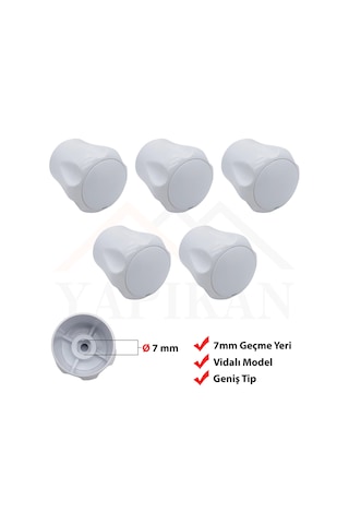 Vidalı 7 Mm - 5 Ad. Radyatör Vanası Başlığı - Geniş Tip Petek Vana Kapağı - Petek Musluk Kafası
