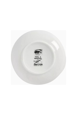 Fornasetti Tema E Variazioni N.78 Yuvarlak Porselen Mücevher Kutusu Saklama Kutusu Siyah-beyaz