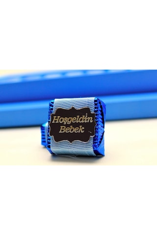 Dark Brown Hoşgeldin Bebek Erkek Çikolatası Sargılı Dolgulu 48 Adet