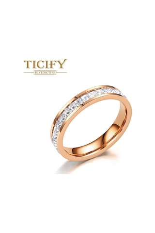 Sarı Tasarım Duygusu Hafif Ve Lüks, Yıldız Çift Zirkon Yüzük Renginden Düşmüyor Titanyum Çelik Vermikülit Yüzük 13 Sarı