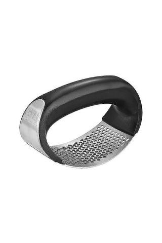 Sarımsak Presi Salıncak Seti, Paslanmaz Çelik Sarımsak Kıyma Makinesi - Mutfak Aletleri Sarımsak Doğrayıcı, Silikon Soyucu Ve Temizleme Fırçası Siyah