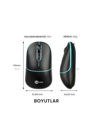 Lecoo Ws210 Siyah Bluetooth & 2.4g Wifi Wireless Charging Mouse