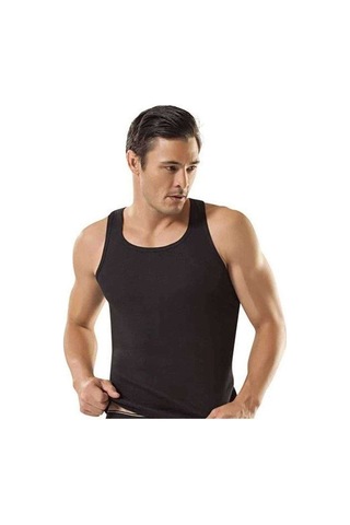 Northcity 3 Adet Spor Erkek Siyah Ribana Atlet - %100 Pamuk Konfor