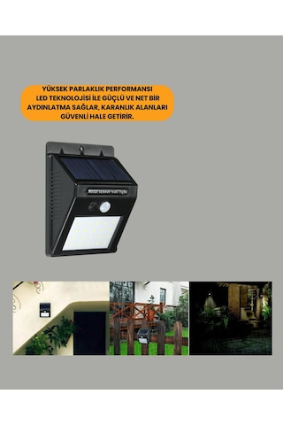 Montajlı Güneş Enerjili Duvar Tipi Aydınlatma - 8 Saat Çalışma Süresi Renkli