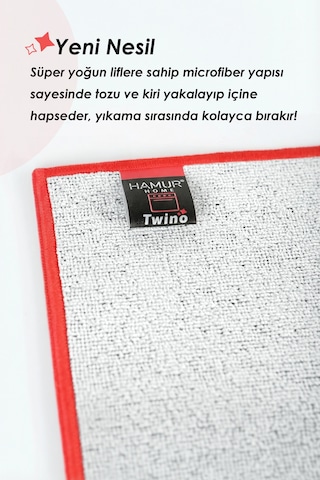 Twino 3'lü Ocak Fırın Mutfak Temzilik Bezi 20x20 Güçlü Sert Mikrofiber Çizmez Zor Kir Teli Ovma Bezi