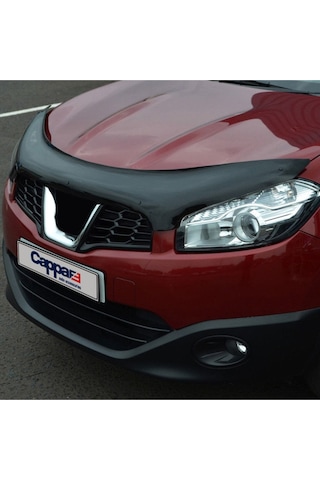 Cappafe Nissan Qashqai Ön Kaput Koruyucu Rüzgarlığı 4mm Akrilik Abs Piano Black 2010-2013