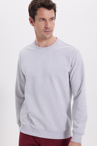 Tudors Erkek Relax Fit Rahat Kesim %100 Pamuk 2 İplik Bisiklet Yaka Gri Sweatshirt -41516 Gri