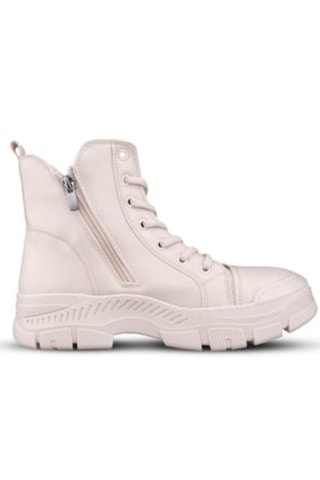 Mp 2421884 Bej Kadın Fermuarlı Bağcıklı Spor Bot Bej