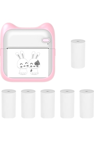 Tenfowee A31 Mini El Tipi Termal Yazıcı, Bluetooth İle Fotoğraf-not-liste Baskısı, 6 Adet 57x25mm Kağıt, Dahili Pil, Pembe