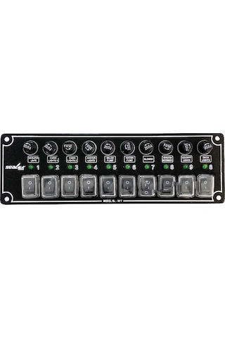 Sealux Switch Panel 10 Anahtar Yatay 12-24V Sigorta Paneli Tekne - Karavan