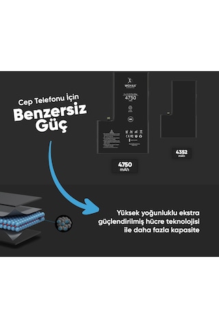 Woyax Apple Uyumlu iPhone 13 Pro Max  Premium Batarya 4750 Mah Yüksek Kapasite