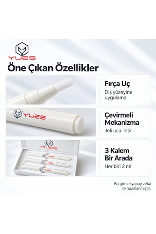 Yues Pap Diş Beyazlatma Kalemi 3'lü Set 3 X 2 Ml
