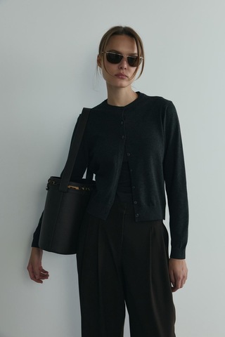 Suud Collection Antrasit Lea Triko Hırka