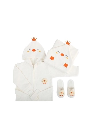 Bebitof Baby 30038 Civcivli Bornoz Seti Ekru