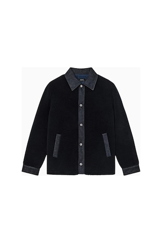 A.p.c Will Jacket Düz Kesim Klasik Yaka Raw Denim Detaylı Erkek Ceket Koyu Lacivert