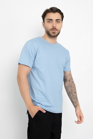 Dasüniforma Bisiklet Yaka Günlük Pamuklu Yumuşak Dokulu Comfort Fit Basic T-shirt Bebe Mavisi