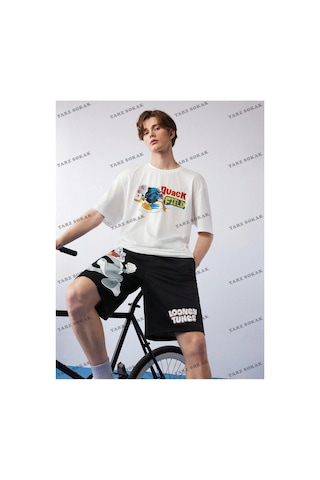 Tarzsokak Y2k Unisex Yaz Şort Bermuda Harajuka Anime Retro Kod-11399 Siyah