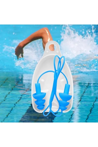 Dolıty Taşıma Kutulu Silikon Kulak Tıkaçları İş Uyku Mavi